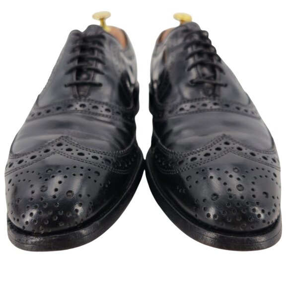 Allen Edmonds McAllister Black Leather Dress Shoes Mens 8A Wingtip Brogue Oxford - Picture 8 of 13